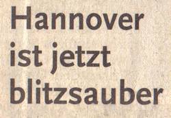 Hannover ist jetzt blitzsauber