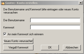 Das Verursachen eines neuen Kontos…