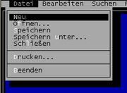 Das Menüsystem einer späteren DOS-Anwendung