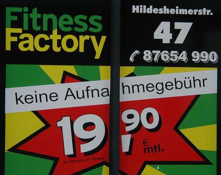 Fitness Factory - Hildesheimerstr. 47 - keine Aufnahmegebühr - 19,90 € mtl.