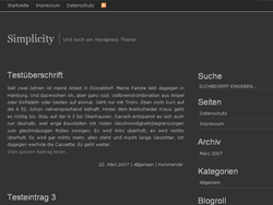 Das vorherige Theme »Simplicity Dark«