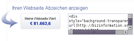 Möglichkeit zum Einbetten des 'Wertes' der Website