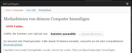 HTTP-Fehler beim Flash-Upload