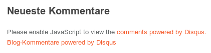 Neueste Kommentare -- Please enable JavaScript to view the comments powered by Disqus. Blog-Kommentare powered by Disqus