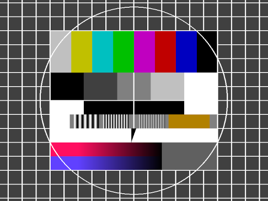 FuBK-Testbild, wie es früher im Fernsehen in der BRD üblich war